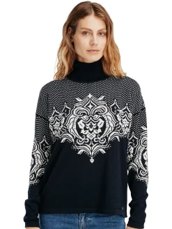 Dale of Norway Høy Hals-Rosendal Ullgenser Dame Mork Bla