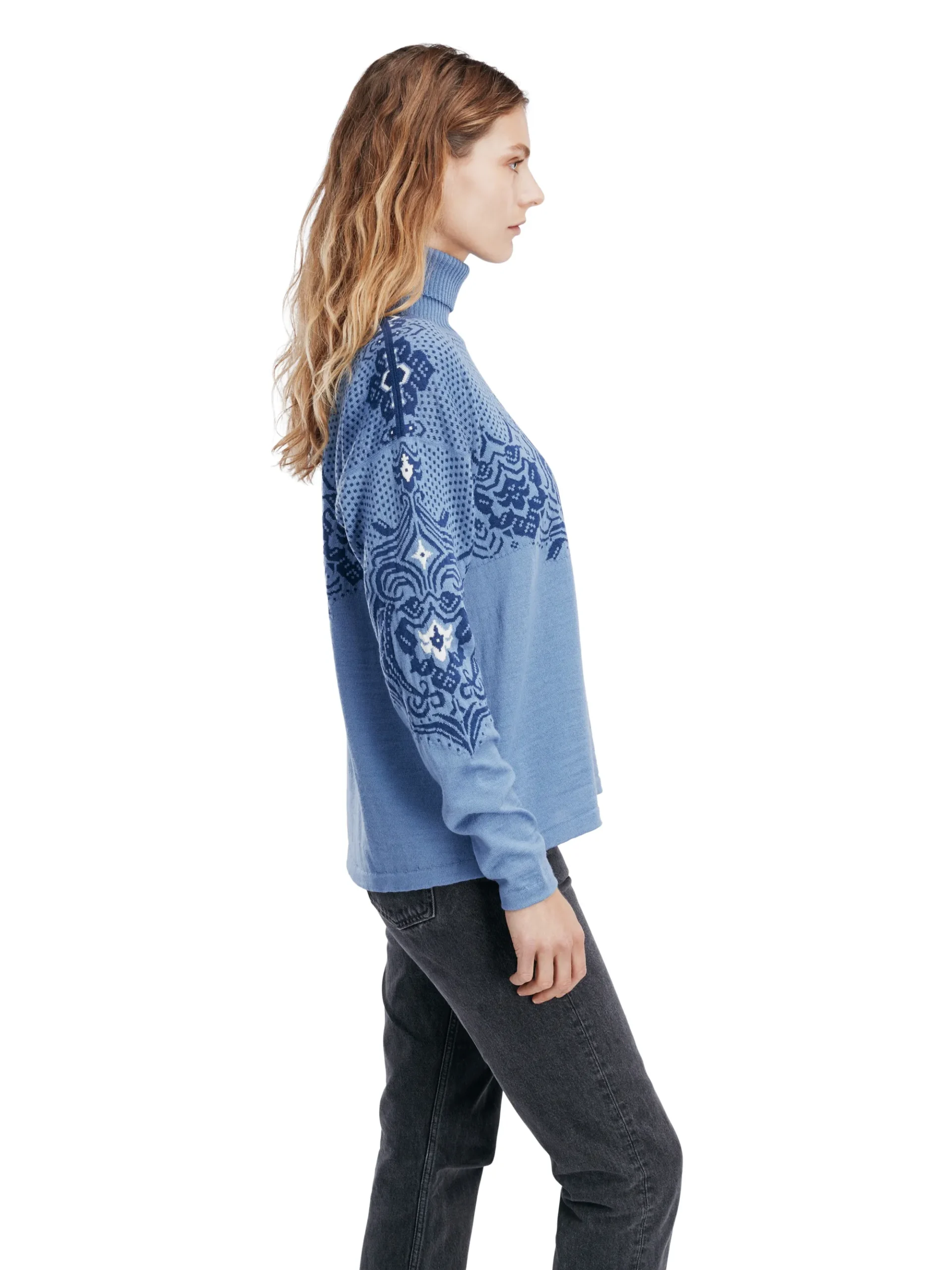 Dale of Norway Høy Hals-Rosendal Ullgenser Dame Bla/Navy