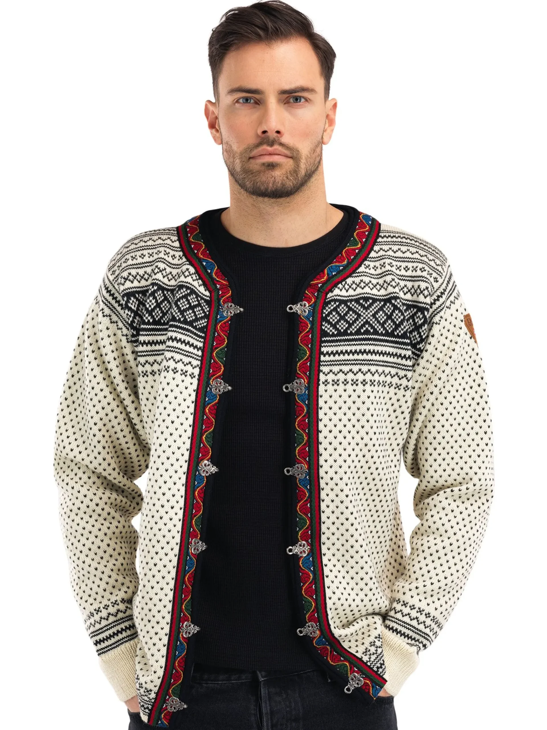 Dale of Norway Kort Ulljakke Og Cardigan-Setesdal Lusekofte - Norsk Ull Offwhite/ Sort