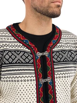 Dale of Norway Kort Ulljakke Og Cardigan-Setesdal Lusekofte - Norsk Ull Offwhite/ Sort