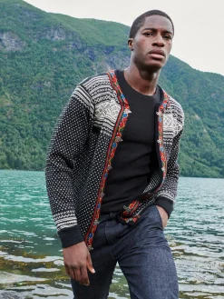 Dale of Norway Kort Ulljakke Og Cardigan-Setesdal Lusekofte - Norsk Ull Sort