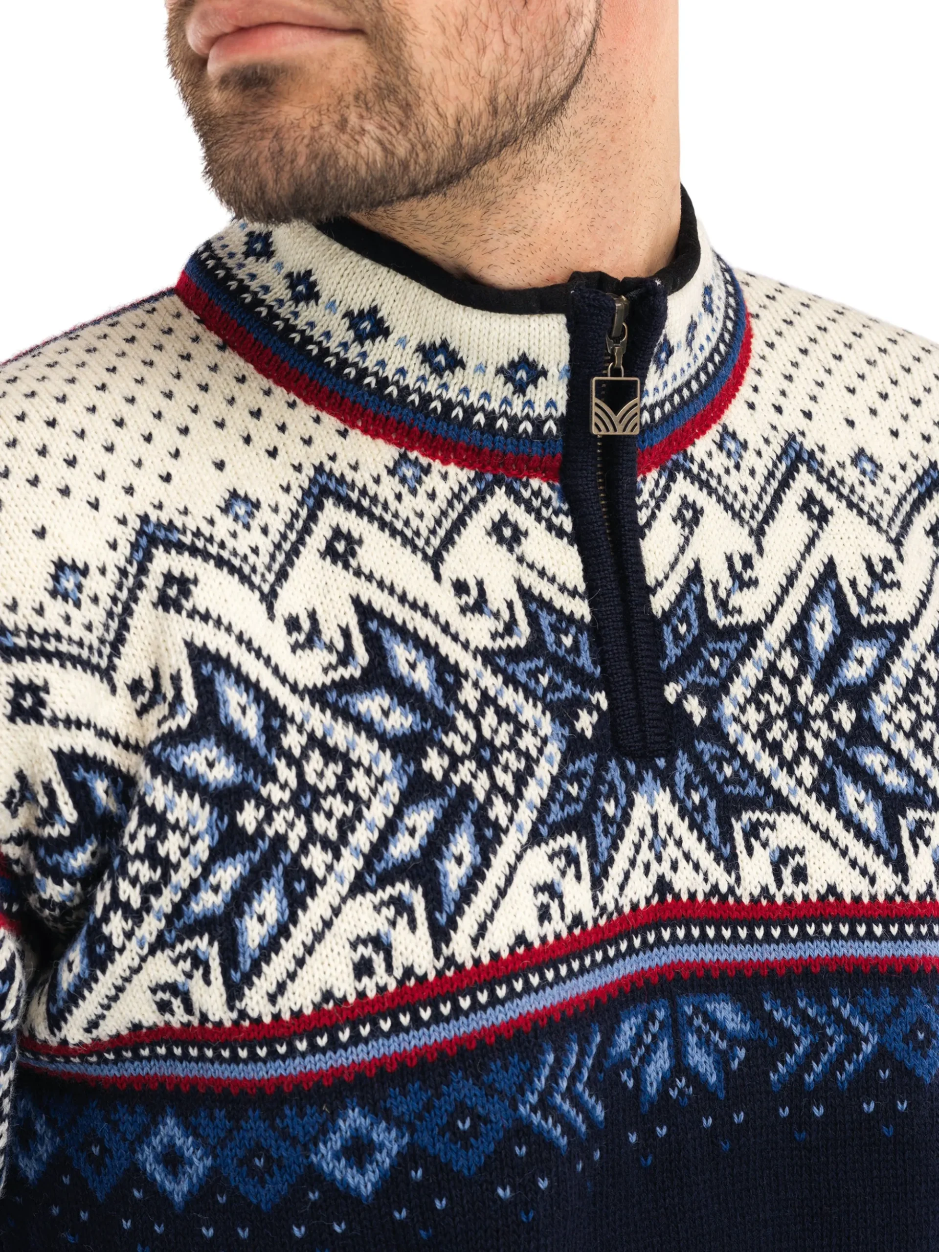 Dale of Norway Half-Zip-Vail Ullgenser - Norsk Ull Mork Bla