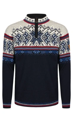 Dale of Norway Half-Zip-Vail Ullgenser - Norsk Ull Mork Bla
