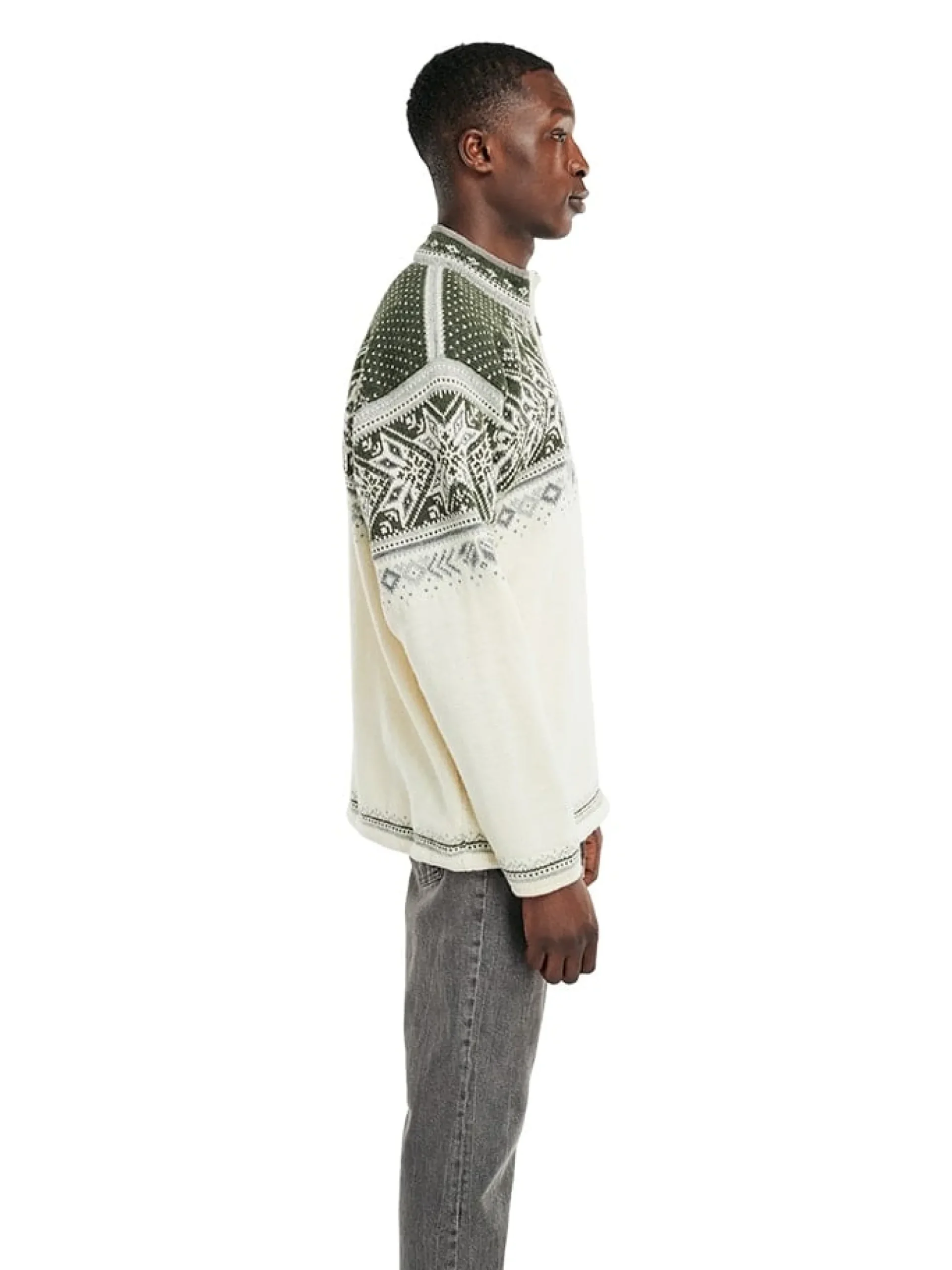 Dale of Norway Half-Zip-Vail Ullgenser - Norsk Ull Mork Gronn