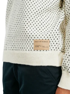 Dale of Norway Høy Hals-Valloy Ullgenser Dame Offwhite Sort