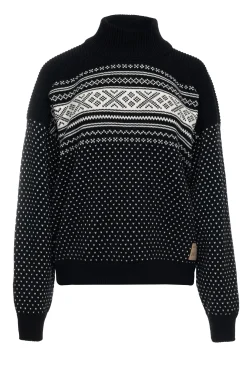 Dale of Norway Høy Hals-Valloy Ullgenser Dame Sort Offwhite