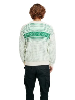 Dale of Norway Rund Hals-Valloy Ullgenser Herre Offwhite / Lys Gronn