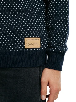 Dale of Norway Rund Hals-Valloy Ullgenser Herre Navy Offwhite