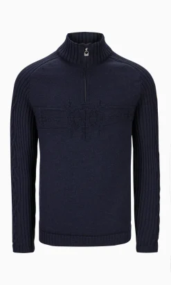 Dale of Norway Half-Zip-Vegvisir Ullgenser Mork Bla