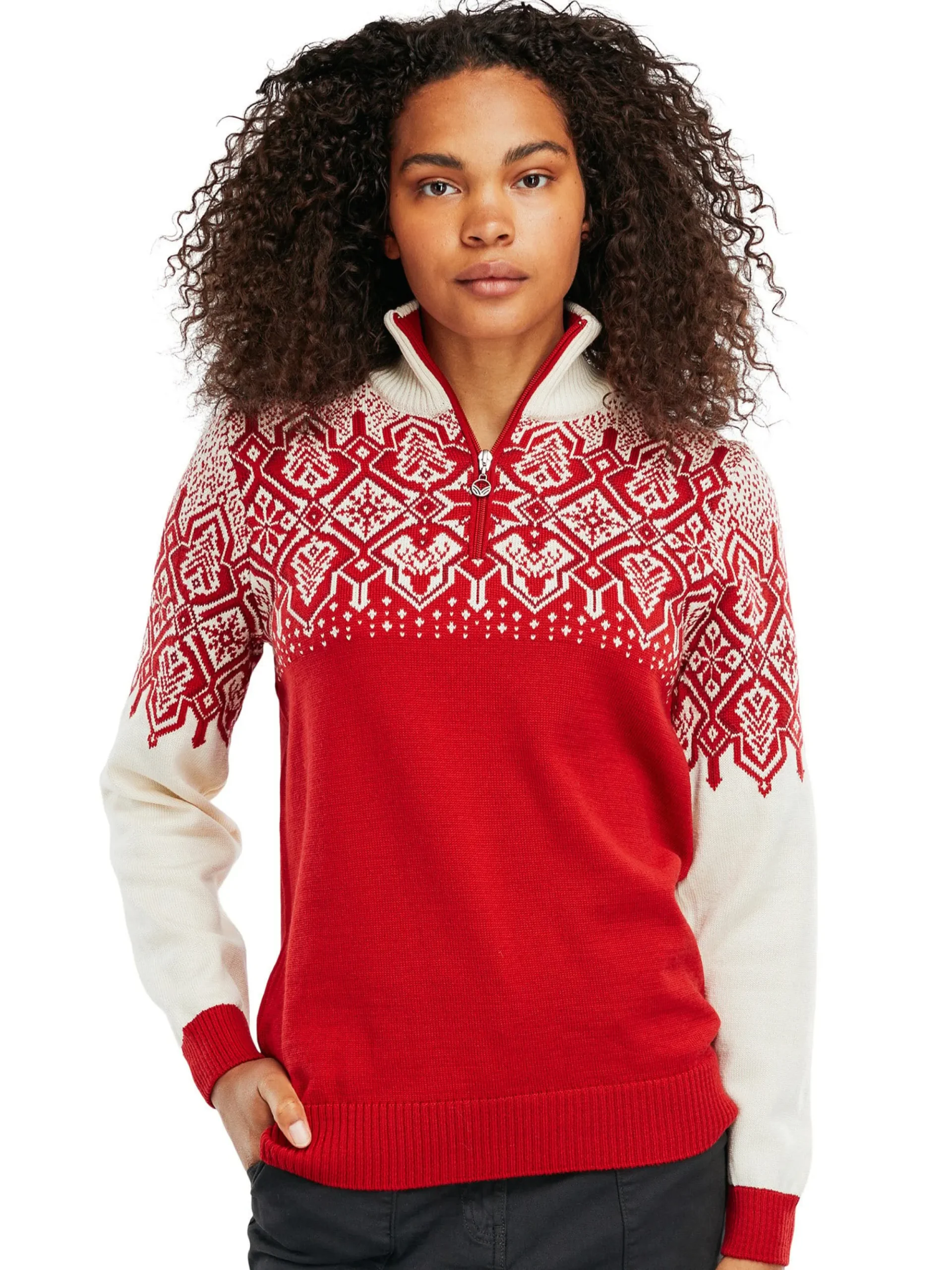 Dale of Norway Half-Zip-Winterland Merino Ullgenser Dame Rod