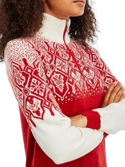 Dale of Norway Half-Zip-Winterland Merino Ullgenser Dame Rod