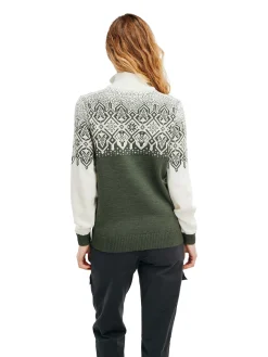 Dale of Norway Half-Zip-Winterland Merino Ullgenser Dame Mork Gronn